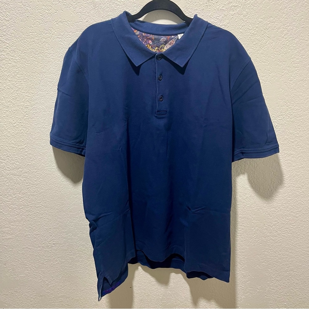 Robert Graham Classic Fit Solid Navy Blue Polo Shirt